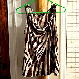 Jones New York sexy cowl neck tank animal pattern like new